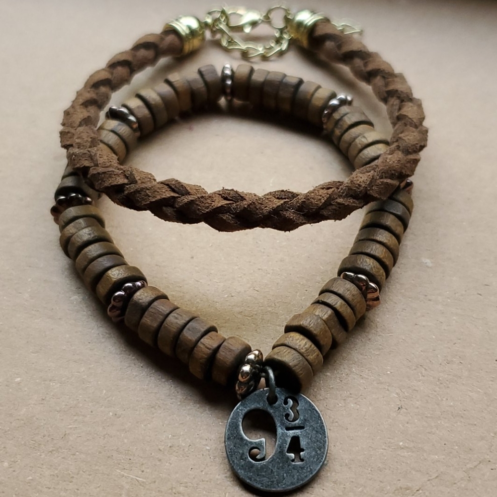 Platform 9 ¾ Wood & Leather Bracelet Set